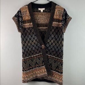 Coldwater Creek Black and Brown Sweater Vest Size XS